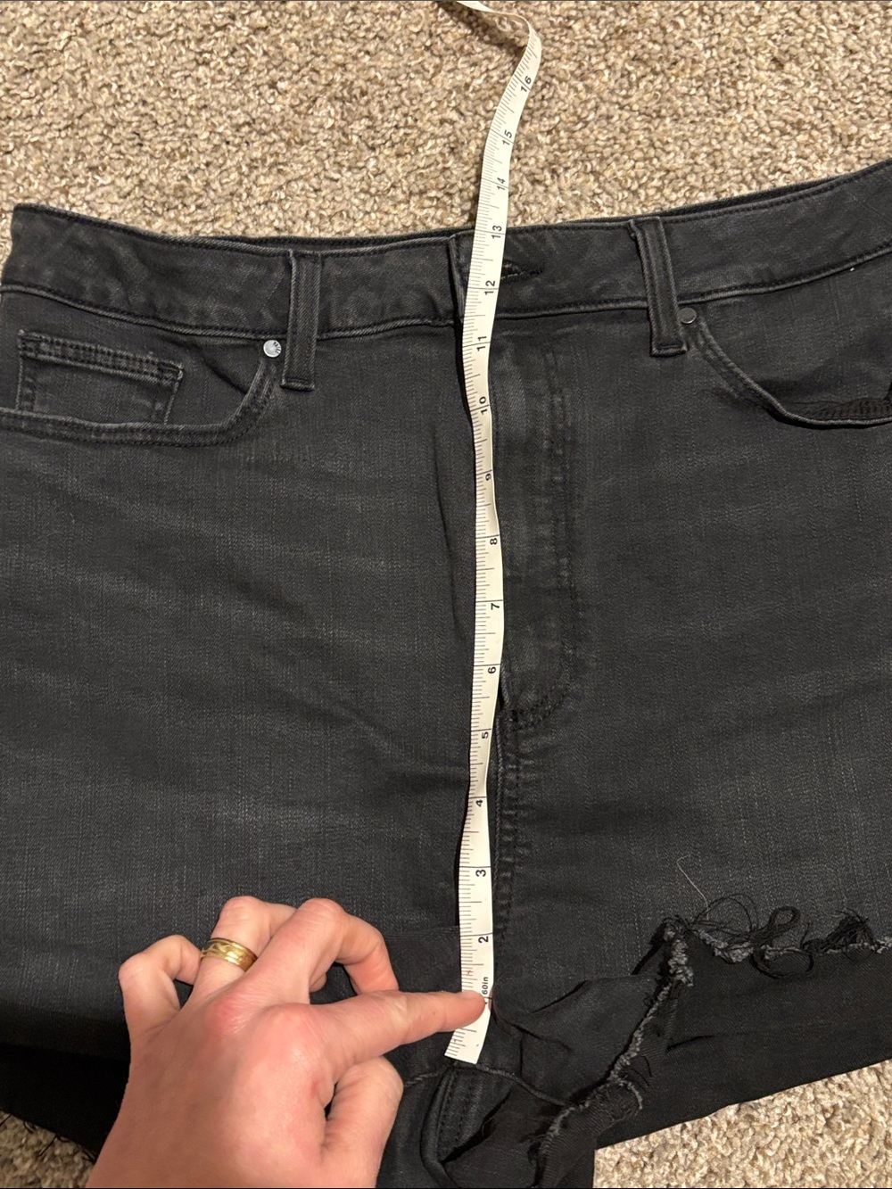 Paige Ultra High-Rise Black Denim Women's Shorts Sz 33 - Picture 7 of 9